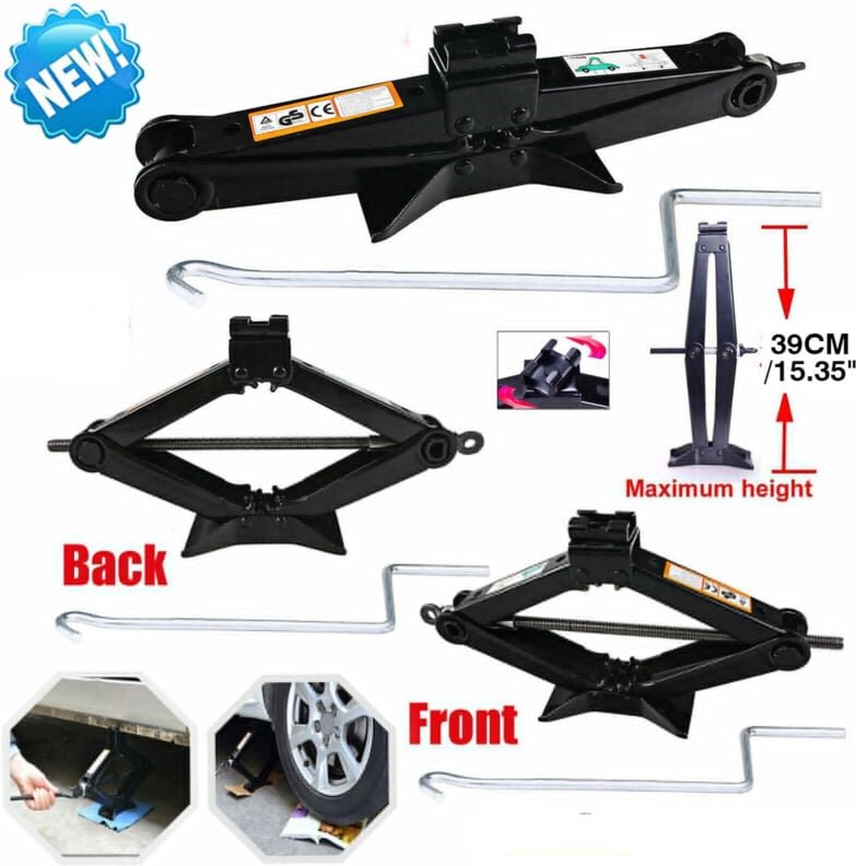 Dayplus - Neu Scherenwagenheber 2 Ton Radwechsel Schnellhebebühne Manuell Auto Van Reifen