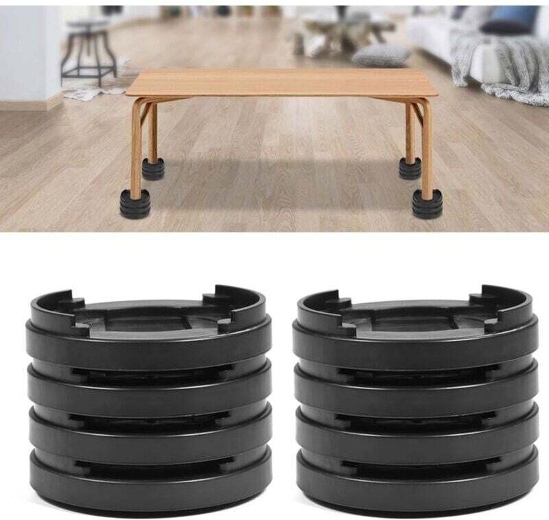 Vtizikl 8 pièces patins antidérapants en plastique pour pieds de meubles, multi-emplacements, pour table, bureau, canapé...