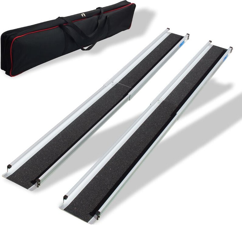Trutzholm ® - trutzholm 2 x Teleskoprampe 120 - 213 cm Traglast 272 Alu grau schwarz beschichtet inkl. Tasche Rollstuhlr...