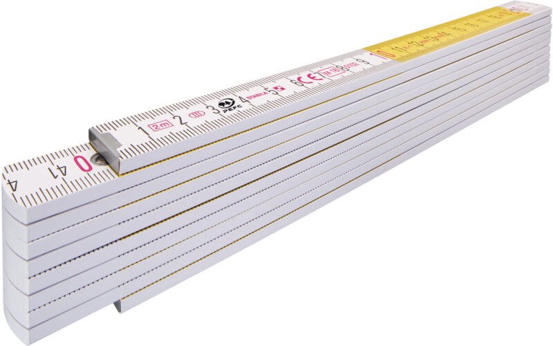 Holz-Gliedermaßstab Type 417, 2 m, weiß/gelbe metrische Schnellableser-Skala - 14555 - Stabila