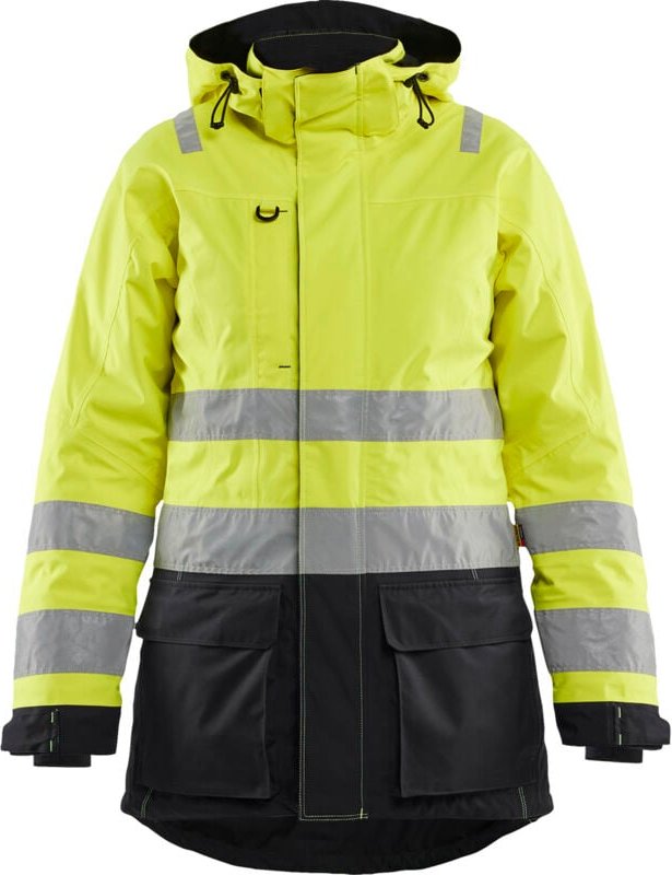 Hochsichtbarer Winterparka für Damen 4472 – Neon Gelb/Schwarz XL
