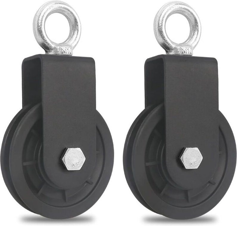 90-mm-Seilrolle, Fitness-Seilrolle, Heimwerkerzubehör, Heberolle für Drahtseile, Tragfähigkeit 160 kg (2 Stück)