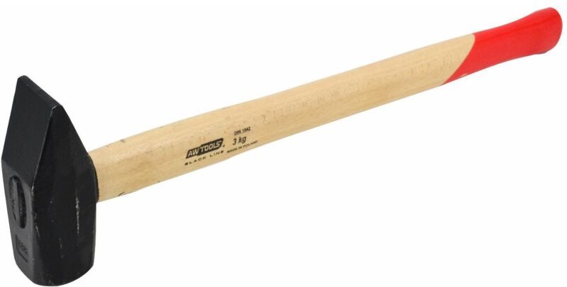 AWTOOLS Schmiedehammer 3,0 kg Holzgriff Black Line