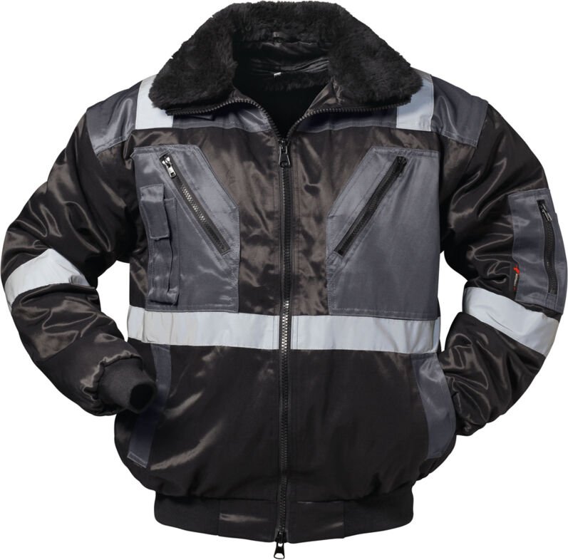 Gr .4XL (70/72) KIRKENES PILOTJACKE MIT REFLEXSTREIFEN schwarz KIRKENES PILO
