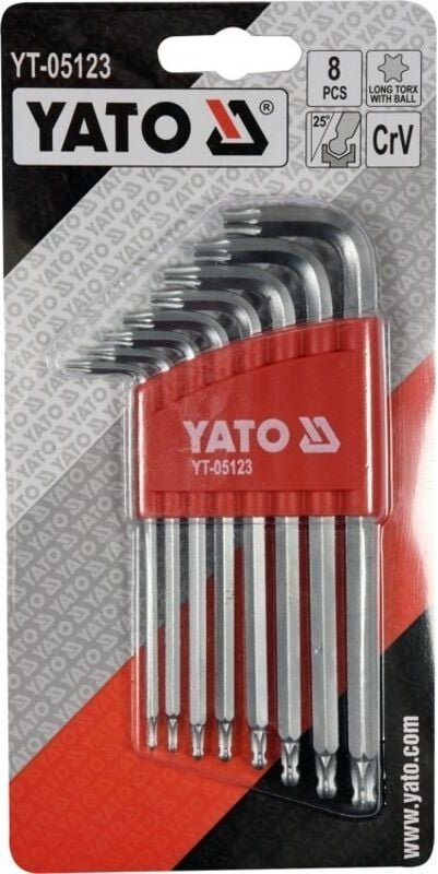 Yato - torx-schlüsselsatz mit kugellänge 8-TEILIG T9-T40 YT-05123