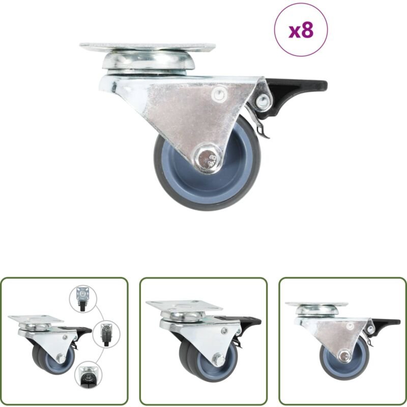 Bremsen - Doppel-Lenkrollen 8 Stk. 50 mm