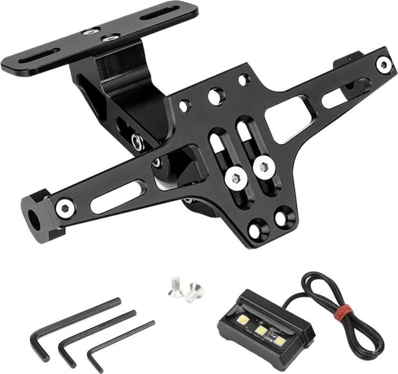 Motorrad-Kennzeichenhalter, Universal-Kennzeichenhalter, mit Kennzeichenbeleuchtung, verstellbare Kennzeichenhalterung, ...