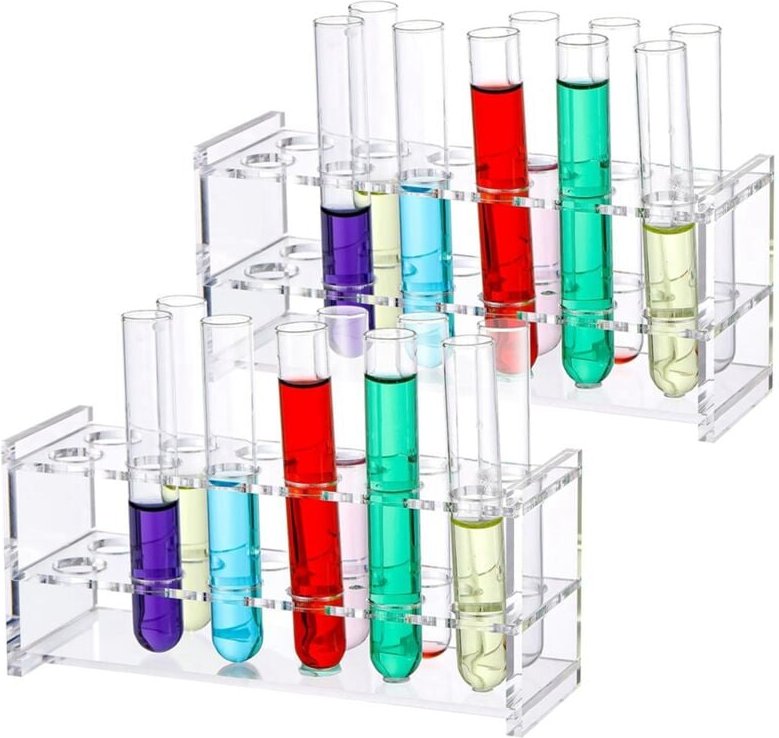 2 StüCk Acryl-Reagenzglasgestell, 12 Vertiefungen, 10 Ml, Acryl-ZentrifugenröHrchenhalter, Transparentes Reagenzglasgest...