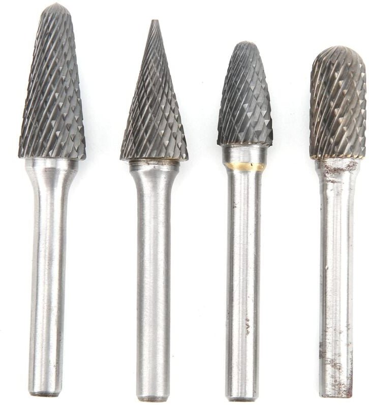4-teiliges Rotationsfräser-Set, 6 mm Rotationsfeilen aus Wolframstahl, Schaftentgratungswerkzeug zum Polieren