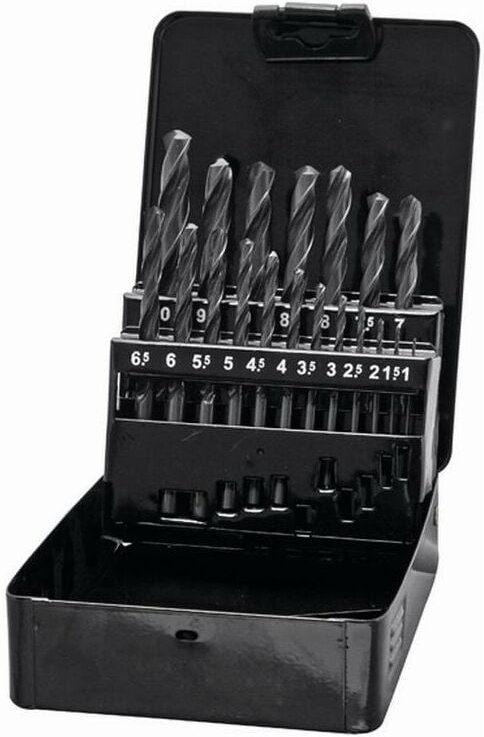 Ironside - HSS-Bohrer-Satz 19-teilig in Metall-Box, geeignet für Metall, Größen: 1 - 10 mm