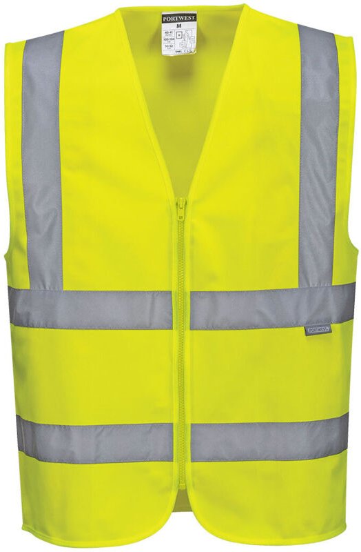 Hi-Vis Warnweste mit Reißverschluss Gelb S