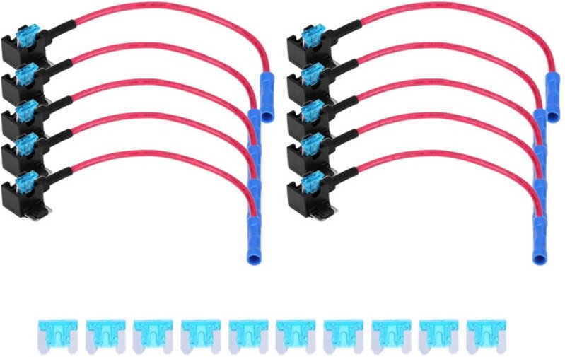 10 Stück Add-A-Circuit Kfz-Sicherungshalter, Kfz-Sicherungsabgriff hinzufügen, Sicherungsadapter-Flachsicherungshalter (...
