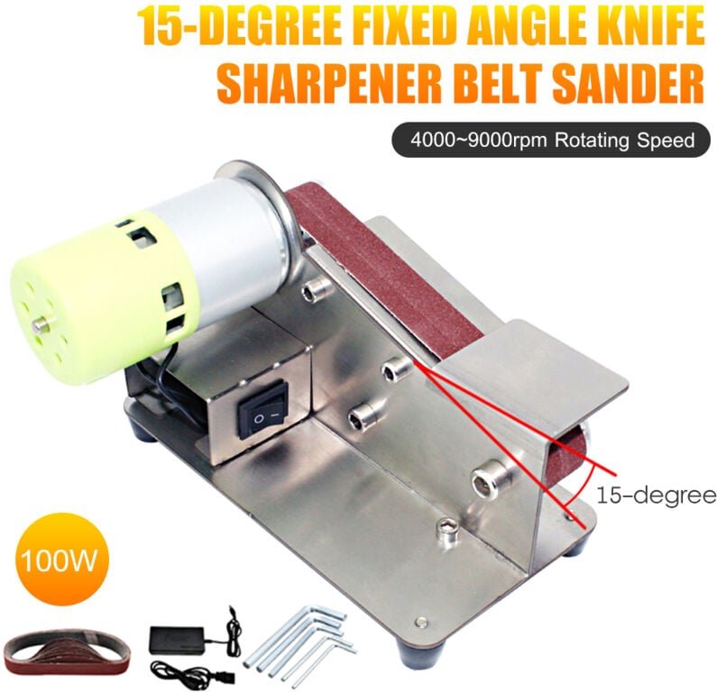 Messerschärfer mit festem Winkel (15 Grad), Bandschleifer, 7-stufig verstellbarer Polierer, Poliermaschine mit 10 Schlei...