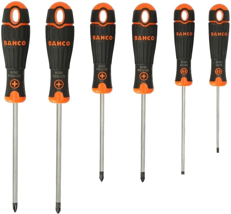 Schraubendreher Set 6 tlg. Schlitz Kreuz Schlitz PH1 PZ1 B219.026 - Bahco