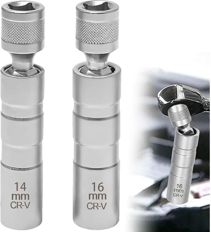 Zündkerzenschlüssel 14mm und 16mm 2 Stück Magnet Universal Flexibel Zündkerzenschlüssel Satz Werkzeuge zum Entfernen von...