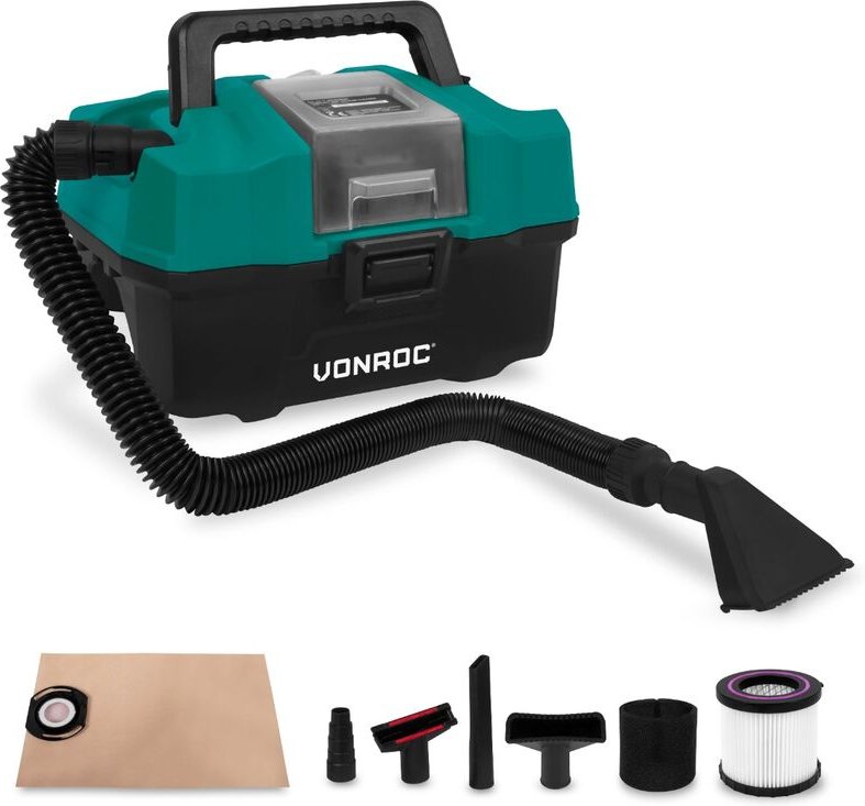 Tragbarer Staubsauger – Nass Trockensauger - 20V - Inkl. Zubehör – ohne Akku und Schnellladegerät