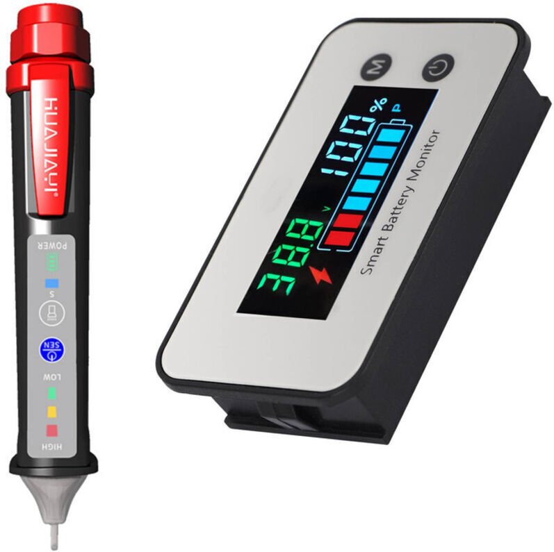 Batteriemonitor für 12 V, 24 V, 36 V, 48 V, 60 V und 72 V, Batterietester für Pkw und Golfwagen, digitale Batteriekapazi...