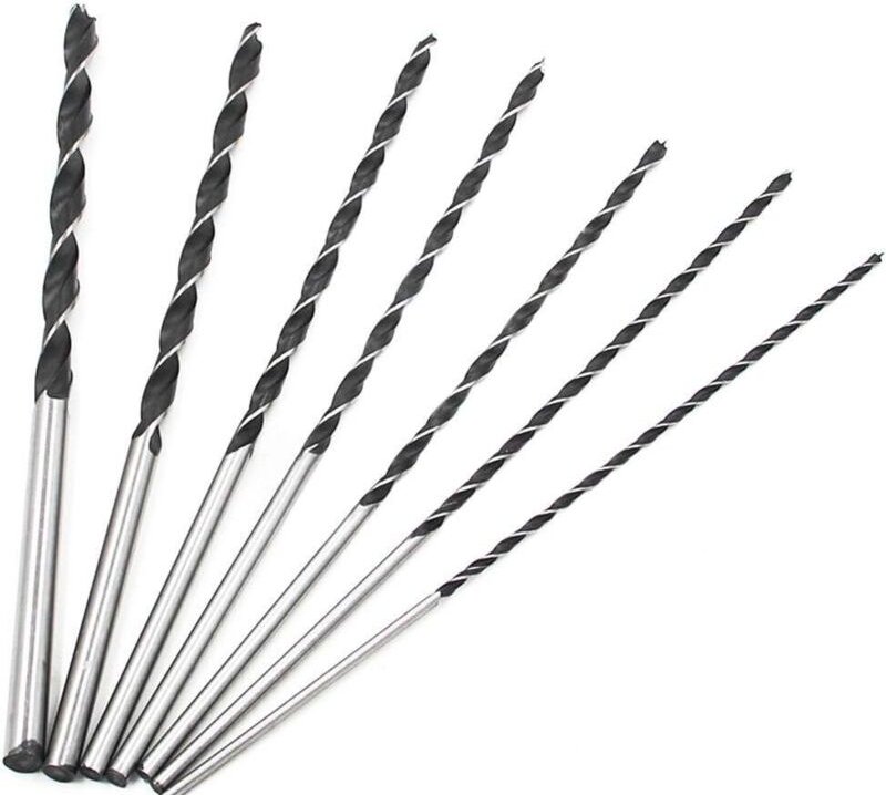 Extra langer 300-mm-Spiralbohrer, 7-teiliges Werkzeugset aus gehärtetem Kohlenstoffstahl, 4–10 mm Durchmesser, zum Bohre...