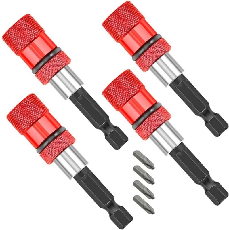 Leistungsstarker magnetischer Bithalter, 4-teiliger Schlagschrauber-Bithalter mit 4 PH2-Bits, magnetischer Schraubendreh...