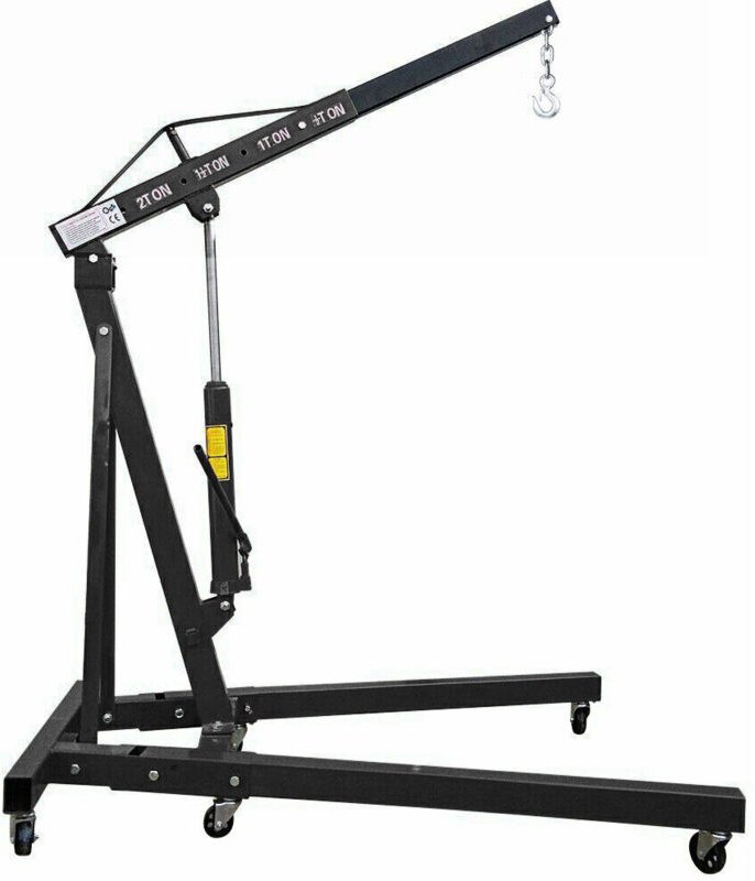 2T Klappbarer Werkstattkran - 4 Positionen, Werkstattbock aus Stahl, Hebevorrichtung mit hydraulischer Motorhebepumpe