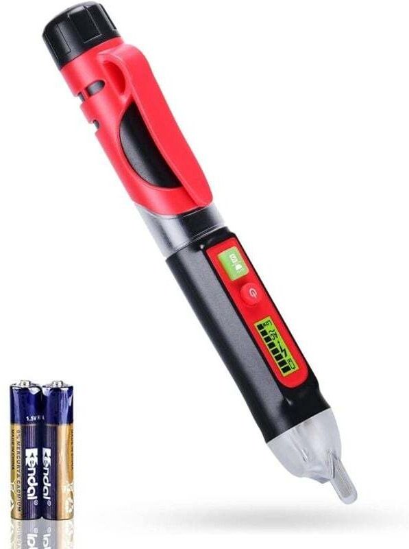 Détecteur De Tension Sans Contact Double Sensibilité 12V 1000V Écran LCD Testeur Fil Phase Neutre Lampe Poche Alarme Son...