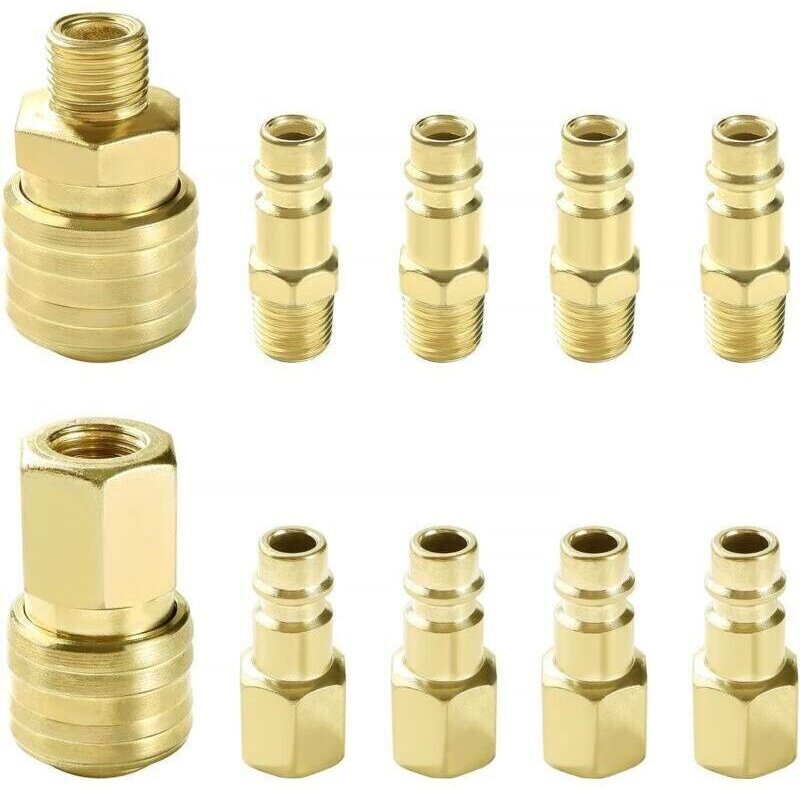 10-teiliges 1/4"-BSP-Pneumatikkupplungsset, europäische pneumatische Schnellkupplung, Kompressor-Luftanschluss, für Komp...