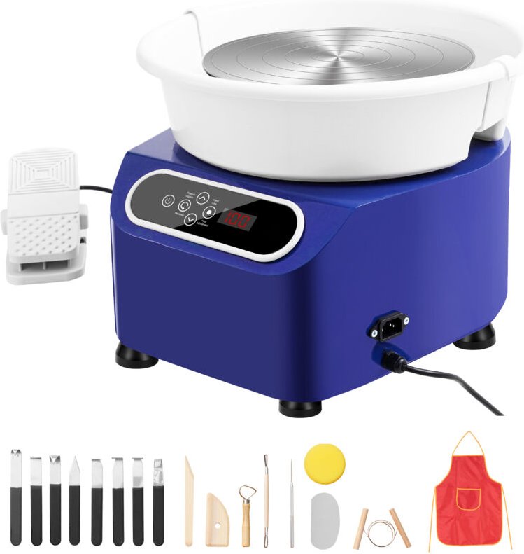 Mophorn - Töpferscheibe, 10-Zoll-Töpferformmaschine, 350 w elektrische Scheibe mit Fußpedal und LCD-Touchscreen, Formwer...