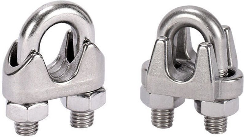 10 Stück Metallkabelklemmen, Edelstahl-Kabelbinder, M4-Bügelkabelklemmen, silberfarben, 2,3 cm