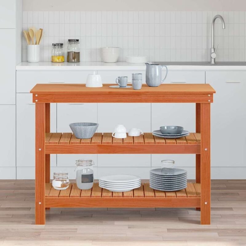 Vidaxl - Werkbank Wachsbraun 110.5 x 50 x 80 cm Massivholz Kiefer