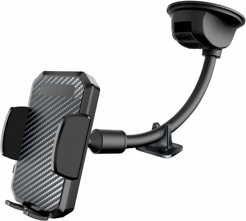 Autohalterung mit Saugnapf, Smartphone-Halterung für Windschutzscheibe und Armaturenbrett mit langem Schwanenhalsarm für...