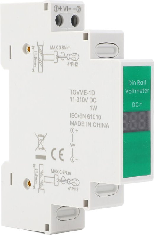 Thumbnail - Gleichstrom-Voltmeter, Schaltausgang mit digitaler LED-Anzeige, DIN-Schienen-Voltmeter, 11V-310V elektrisches Messgerät ...