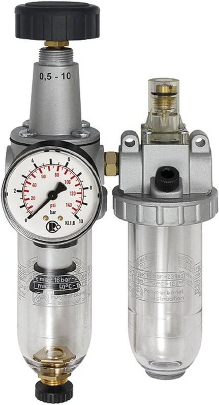 Wartungseinheit 2tlg. Standard mit PC-Behälter bg 3 g 1/2 - 101049 - Riegler