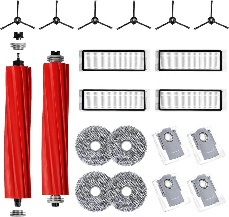 Zubehörset für Roborock q Revo Roboter Saugstation, Ersatzteile Enthält 2 Hauptbürste 4 Wischtücher 4 HEPA-Filter 6 Seit...
