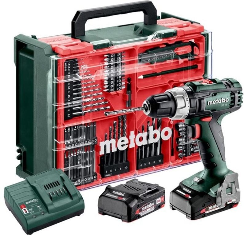 Metabo - Werkzeuge - 18V Akku-Schlagbohrmaschine mit Zubehör, 2x 2,0 Ah LiPower, Ladegerät 614053710