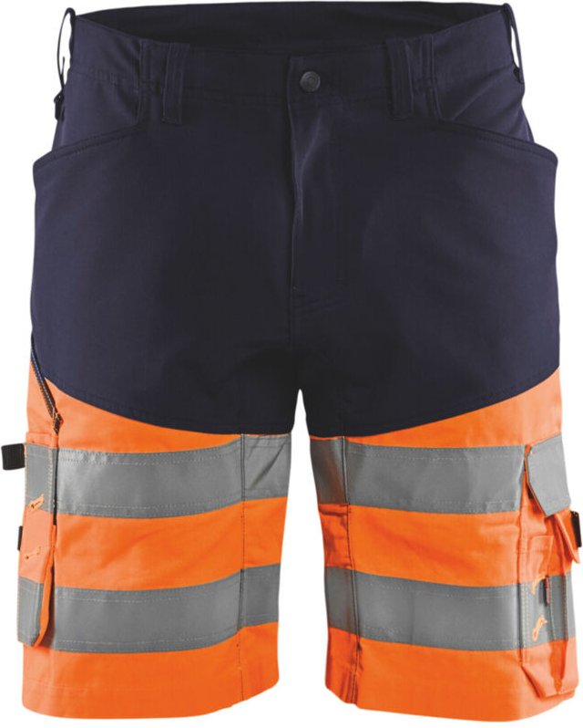 Blakläder Warnschutz-Shorts, orange / marineblau, Konfektionsgröße DE: 52