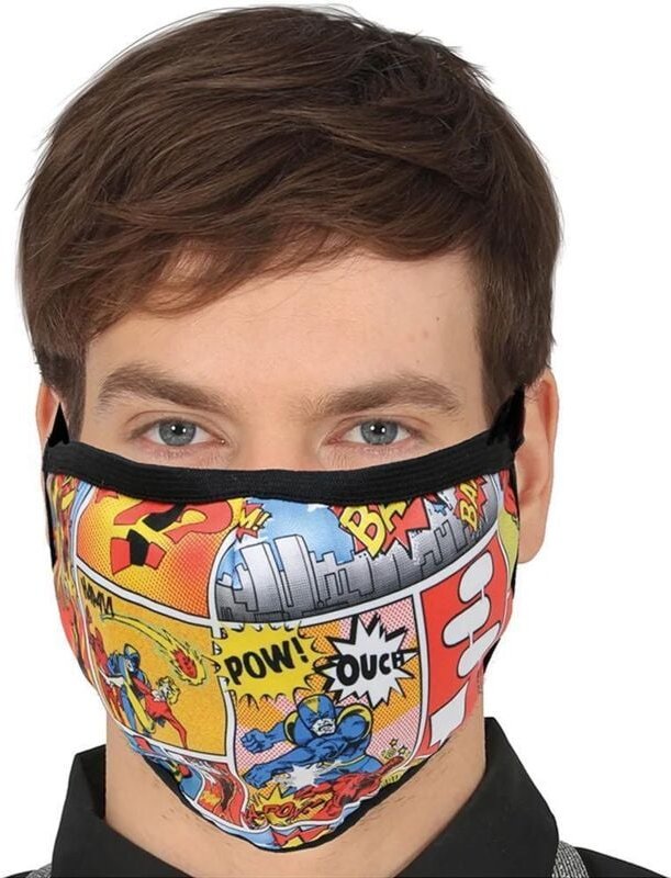 Wiederverwendbare mundschutz 3 schichten - comic
