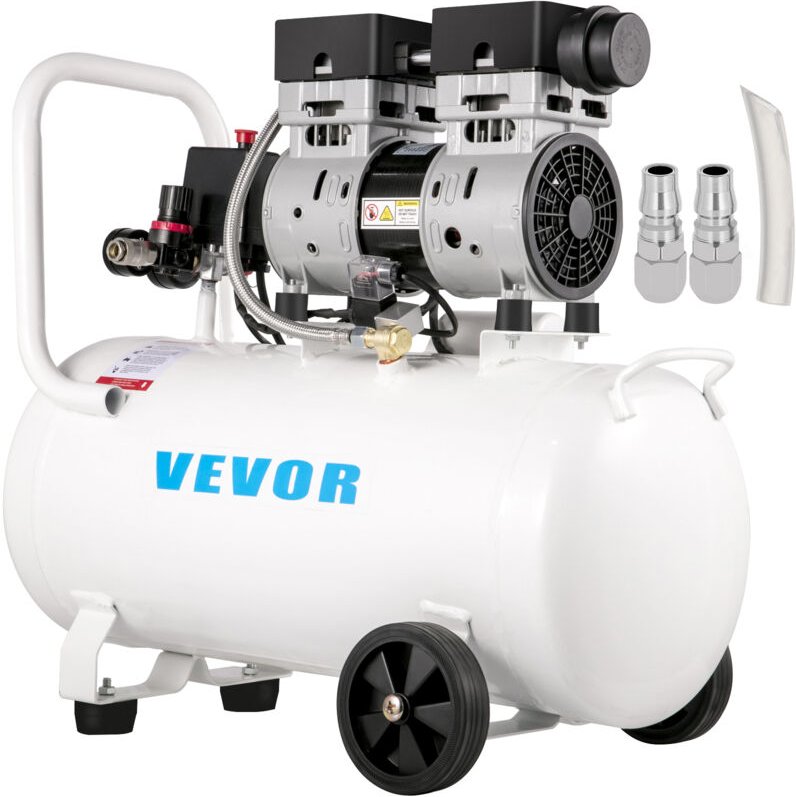 VEVOR Flüsterkompressor 50 L, Leise Ölfrei Kompressor 750 W, Ölfrei Luftkompressor 65 dB, Druckluftkompressor 230 V, Sil...