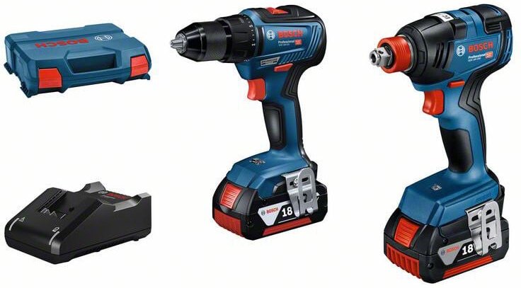 Bosch Maschinen-Set Combo Kit gdx 18V-200 + gsr 18V-55 2x4,0 Ah im L-Case