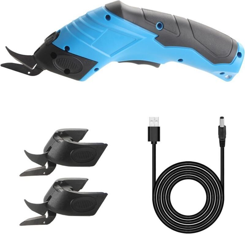 Elektrische Schere, Stoff- und Kartonschneider 3,6 V, wiederaufladbarer elektrischer Teppichschneider, kabellose Multifu...