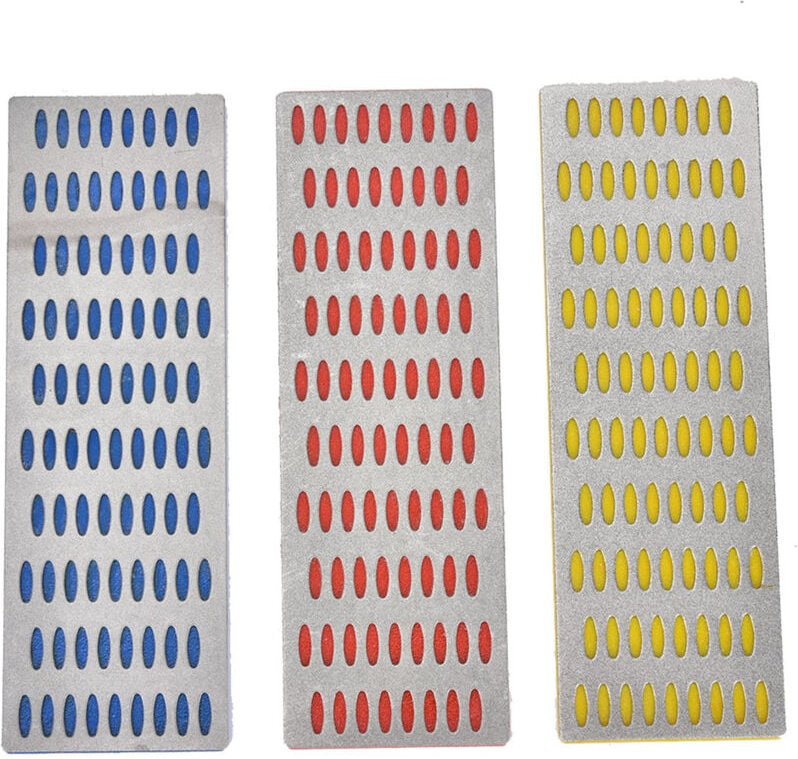 3-teiliges Diamant-Schärfset, Schärfwerkzeug, grobe, mittlere und feine Schleifsteine für Küchenmesser und Hartmetalle