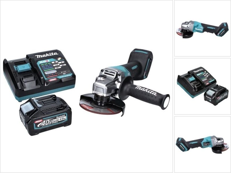 Makita GA 016 GM1 Akku Winkelschleifer 40 V max. 125 mm Brushless XGT + 1x Akku 4,0 Ah + Ladegerät