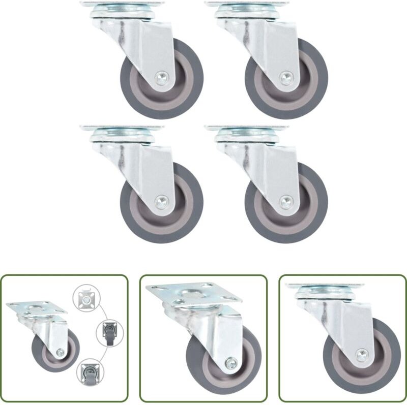 Rollen für Möbel - Lenkrollen 4 Stk. 50 mm