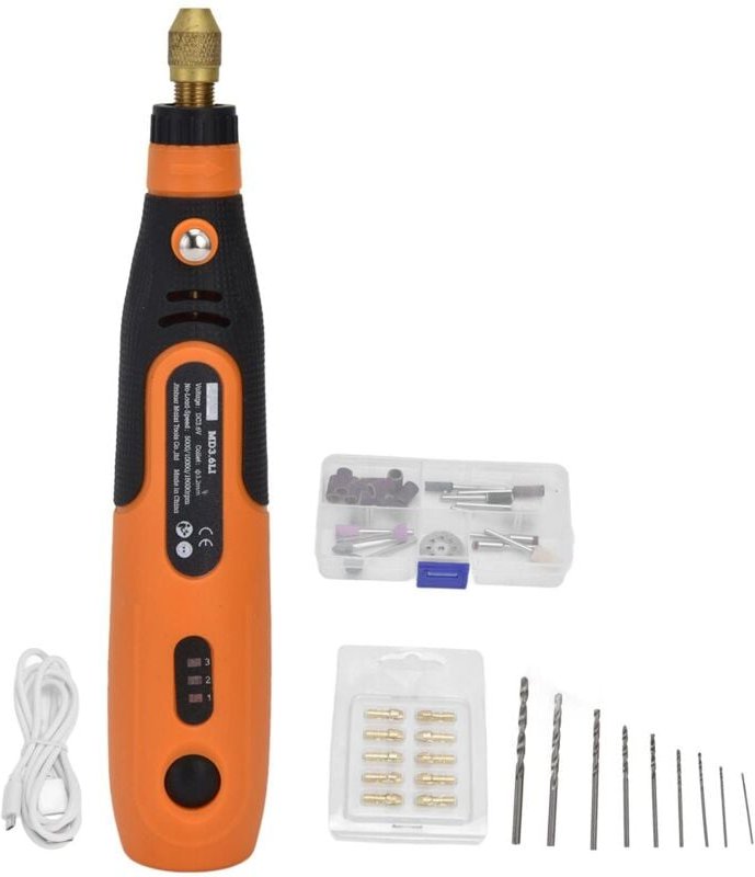 Elektrisches Rotationswerkzeug-Set, wiederaufladbarer Gravierstift mit USB-Anschluss und 3 Geschwindigkeitsstufen (kabel...
