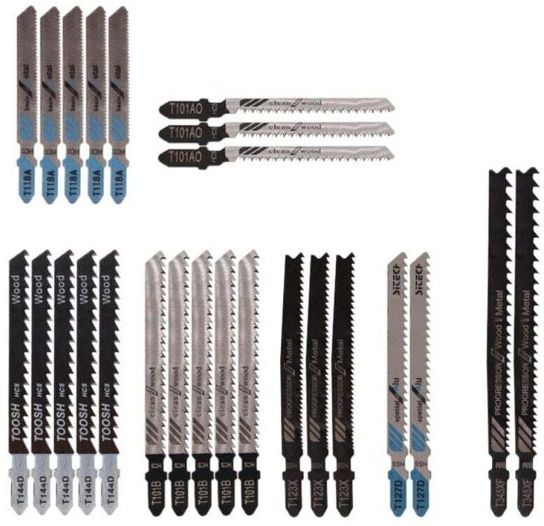 Packung mit 25 Stichsägeblättern T118A / T144D / T101B / T123X / T101AO / T127D / T345XF zum Schneiden von Metall/Holz/K...