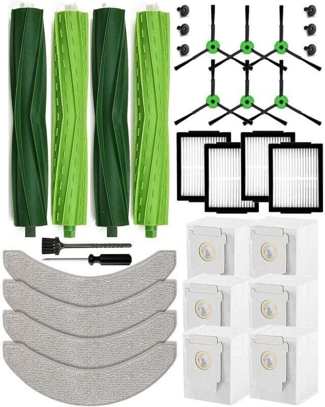 26-teiliges Zubehörset kompatibel mit iRobot Roomba Combo j7/j7+(j7 plus)/j9/j9+(j9 plus)/10 MAX: 4 Walzenbürsten, 6 Sei...