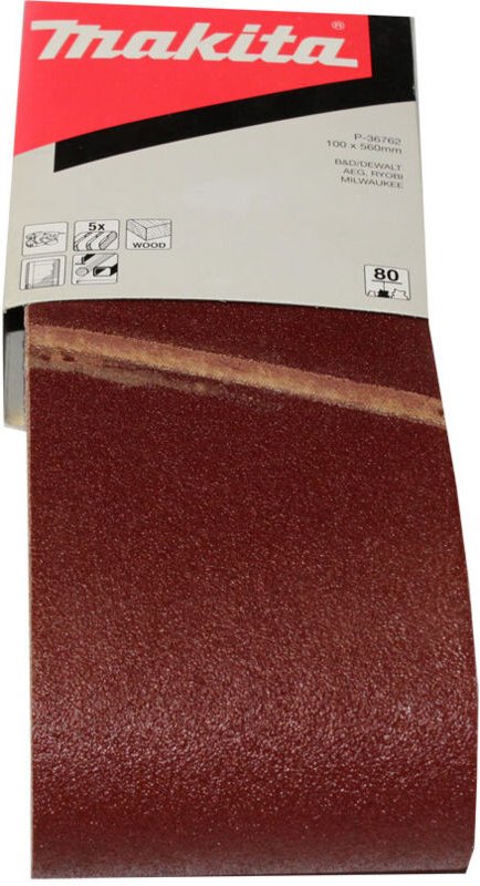 Makita P-36762 Gewebe Schleifband 560 x 100 mm K80 (5 Stk.)
