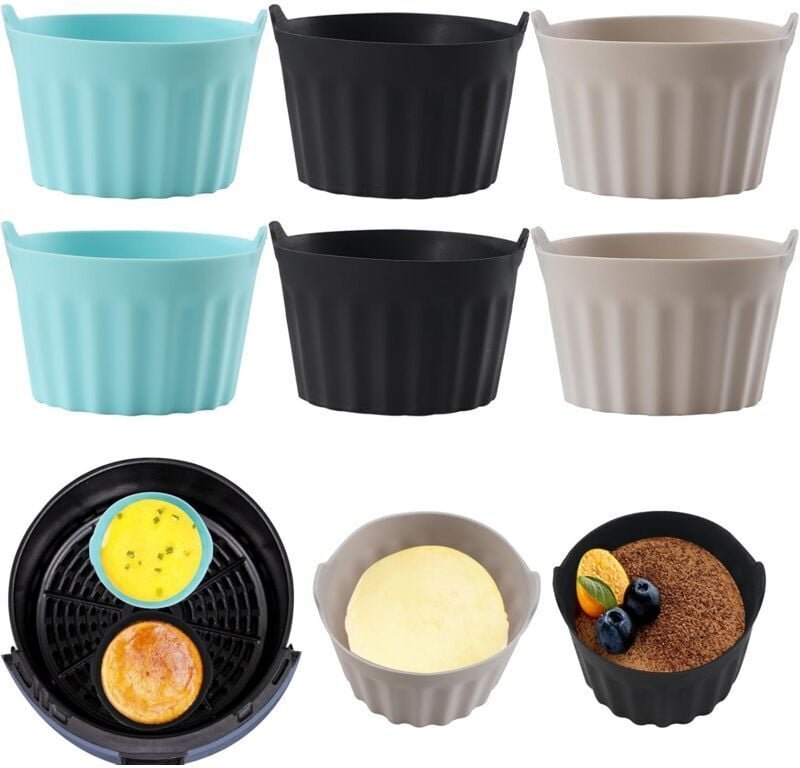 Silikonformen für Heißluftfritteuse, Heißluftfritteusenform, Formschneider, Ofen, Kuchen, Eierkuchenform, Heißluftfritte...