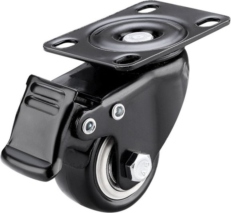 4er-Set 75 mm Möbelrollen mit Bremse, Schwerlastrollen mit Feststeller, Gesamtlast 500 kg