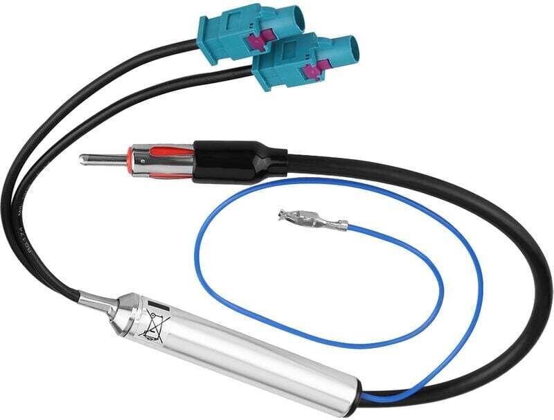 KZQ - Doppelter Fakra-auf-DIN-Stecker-Autoradio-Stereo-Antennenadapter für Audi Skoda