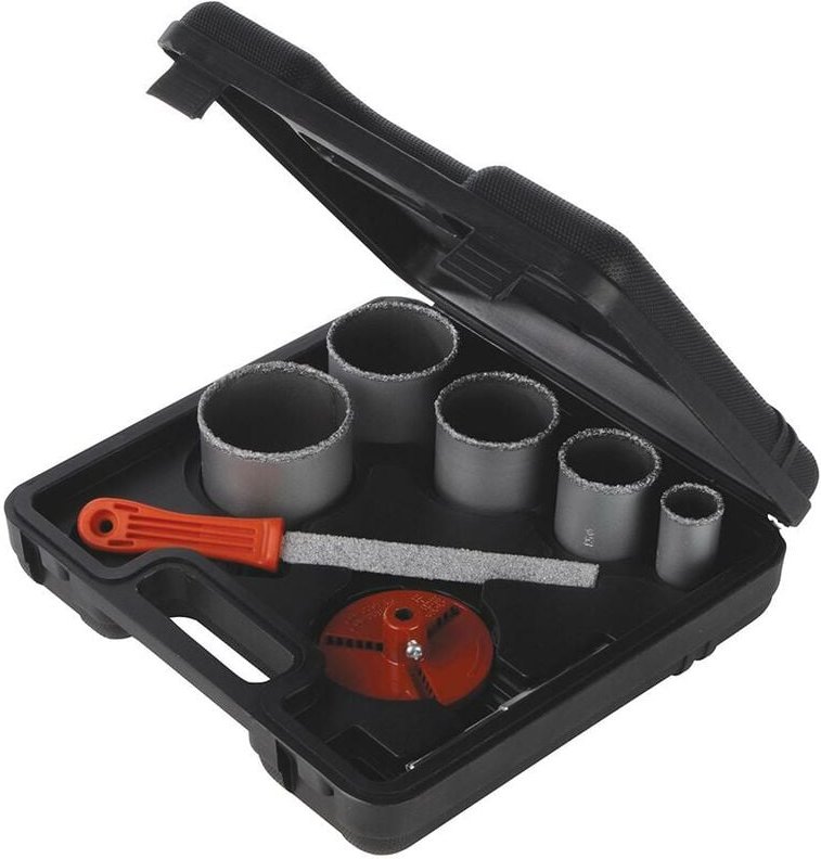 Lochsägen mit Wolframschleifkörnern, 8-tlg. Satz ø 33–83 mm